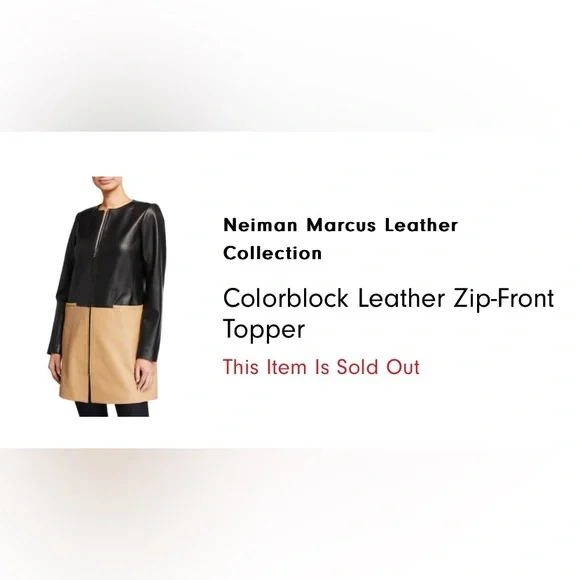 Neiman Marcus color block leather collection jacket - Picture 6 of 6